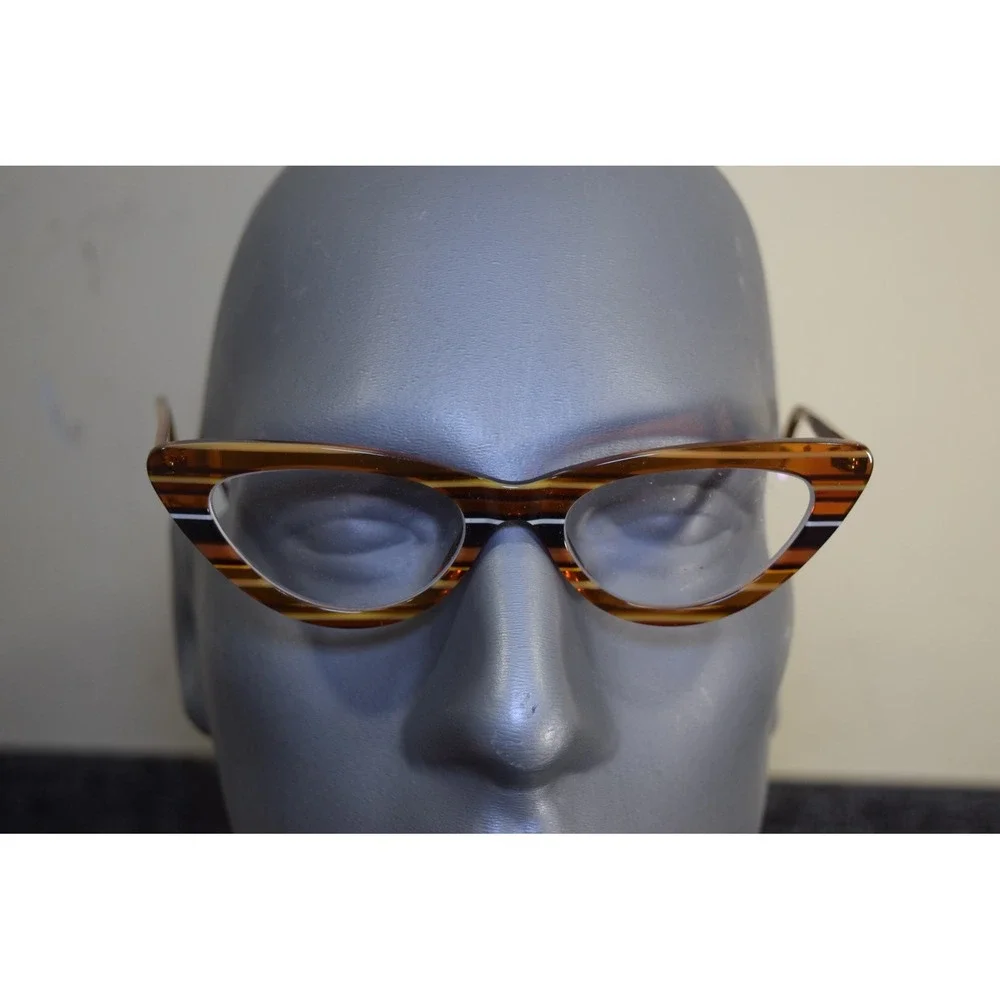 L.A. Eyeworks Hickory 937 0119 Cat Eye Eyeglasses Abyssinian Acetate Japan Wood